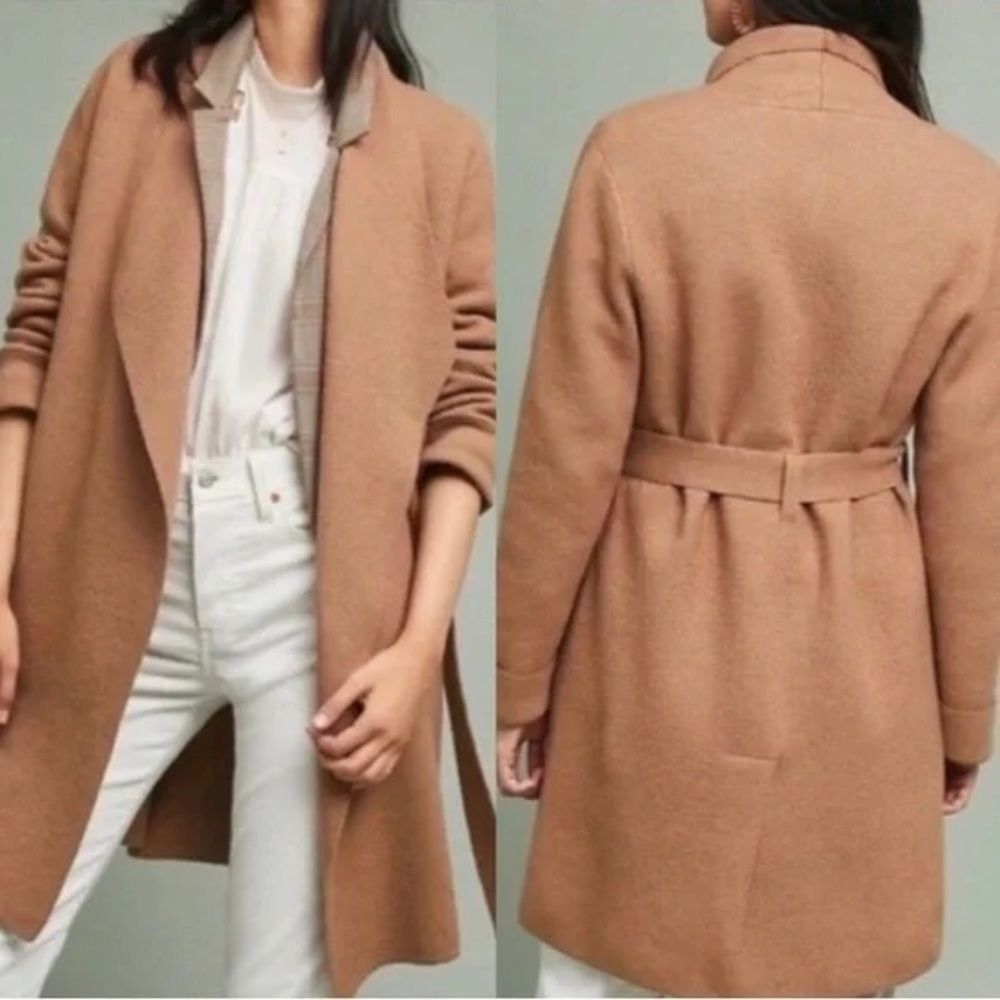 Moth Anthropologie Mayella Honey Camel Sweater Coat